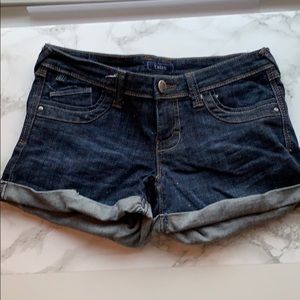 dark jean shorts